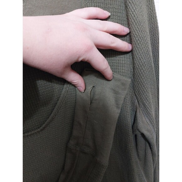 FREE PEOPLE We the free army green long sleeve flowy thumb hole size m - Picture 4 of 8